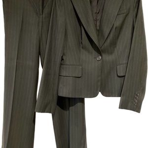 Ann Taylor LOFT grey on black pinstripe suit
